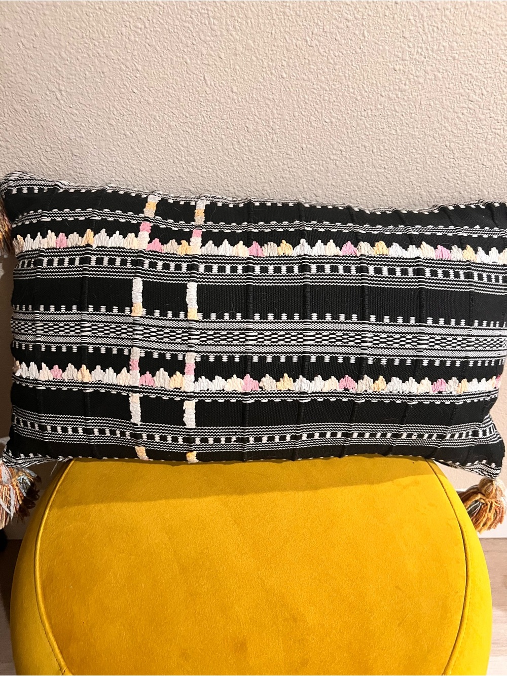 Cost Plus World Market Black & White Woven Accent Pillow